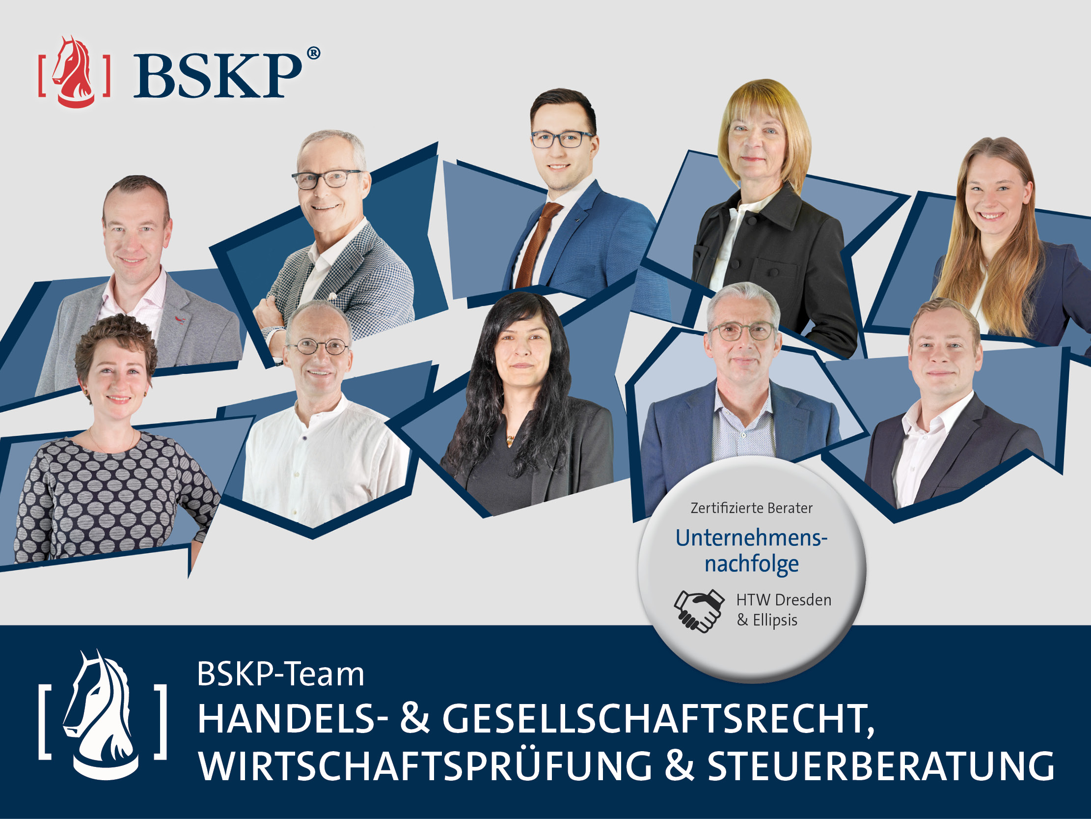 Team von BSKP für Handelsrecht, Gesellschaftsrecht, Wirtschaftsprüfung und Steuerbeartung