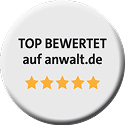 Siegel Top bewertet auf anwalt.de